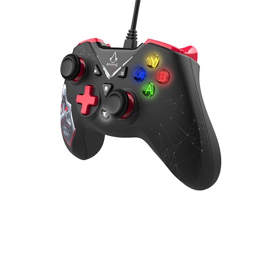 Freaks And Geeks Assassin's Creed - Assassin’s Creed – USB Wired Controller for PC/Xbox One/SeriesX/S with 3M Cable – Black and Red