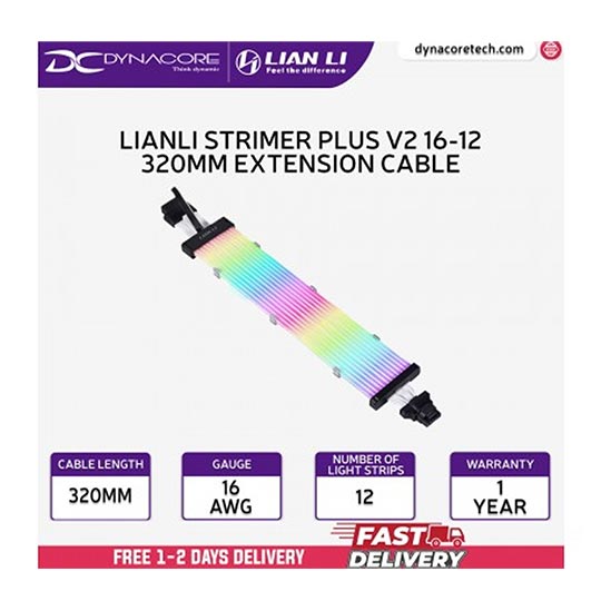 LIAN LI STRIMER PLUS V2 12VHPWR A-
RGB extension cables- 12+4 to 12+4
(Light Guide #12)