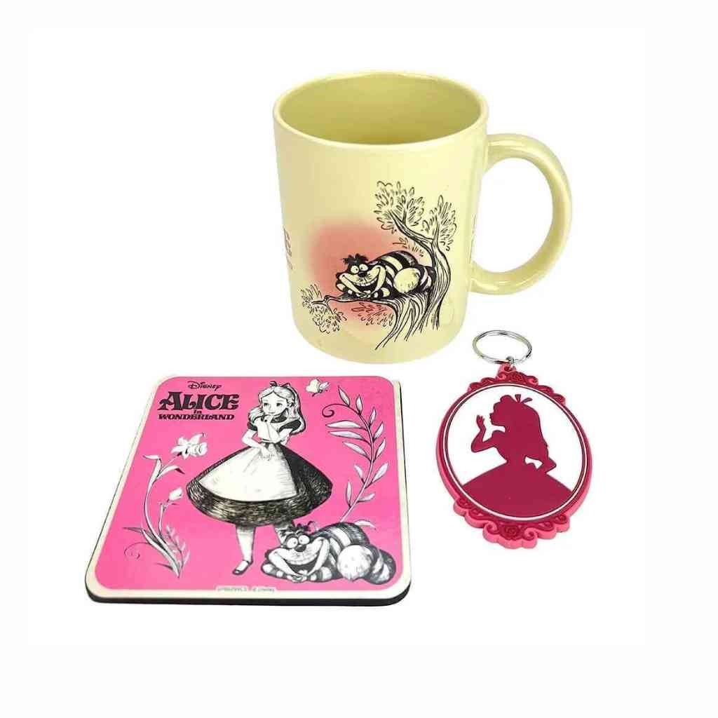 Pyramid - Dele - Alice In Wonderland - Vintage Mug Coaster Keychain Gift Set
