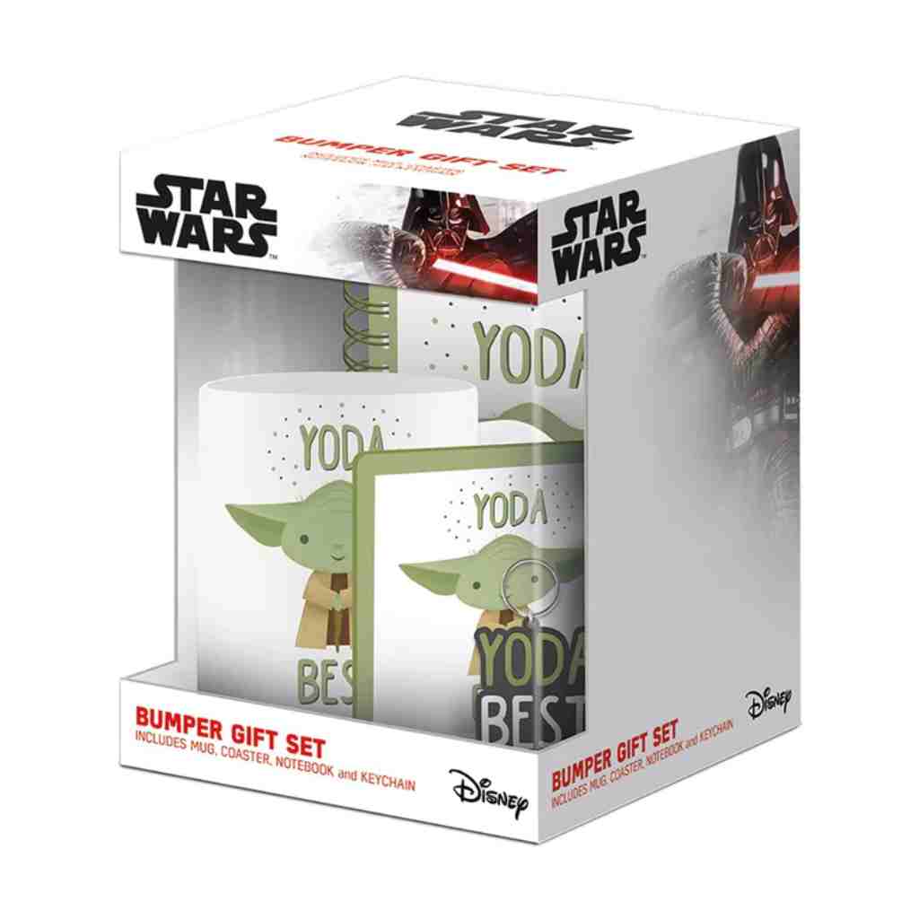Pyramid Star Wars (Yoda Best) - Mug, Coaster, Keychain & Notebook Gift Set