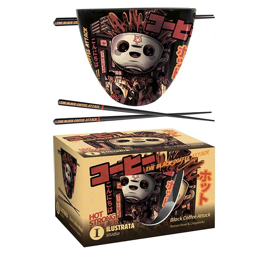 Pyramid - Ilustrata - Black Coffee Attack Ramen Bowl Set