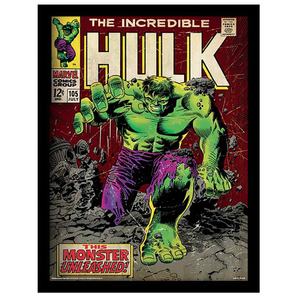 Pyramid - Incredible Hulk Monster Unleashed - Wooden Frame