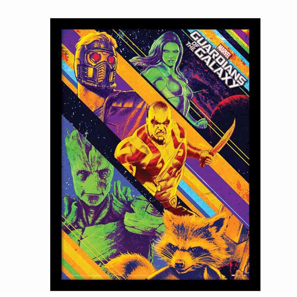 Pyramid - Guardians Of The Galaxy Character Collage - Wooden Frame