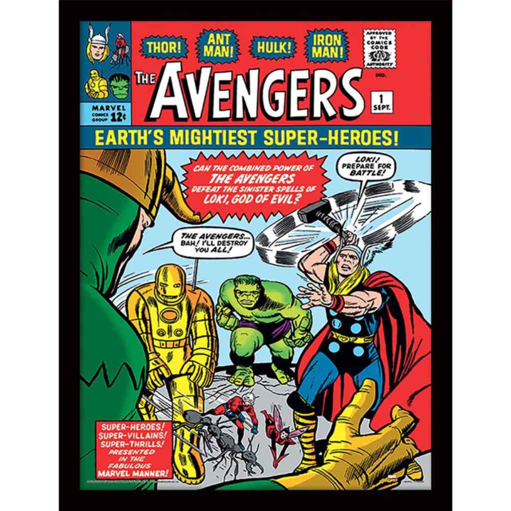 Pyramid - Marvel Comics Avengers Vs Loki - Wooden Frame