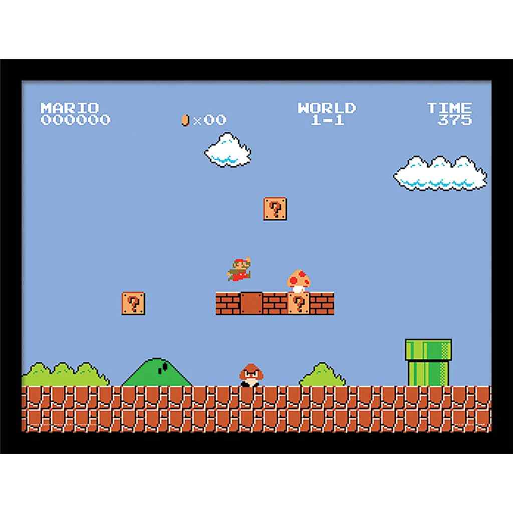 Pyramid - Super Mario Bros. - 1-1 Framed