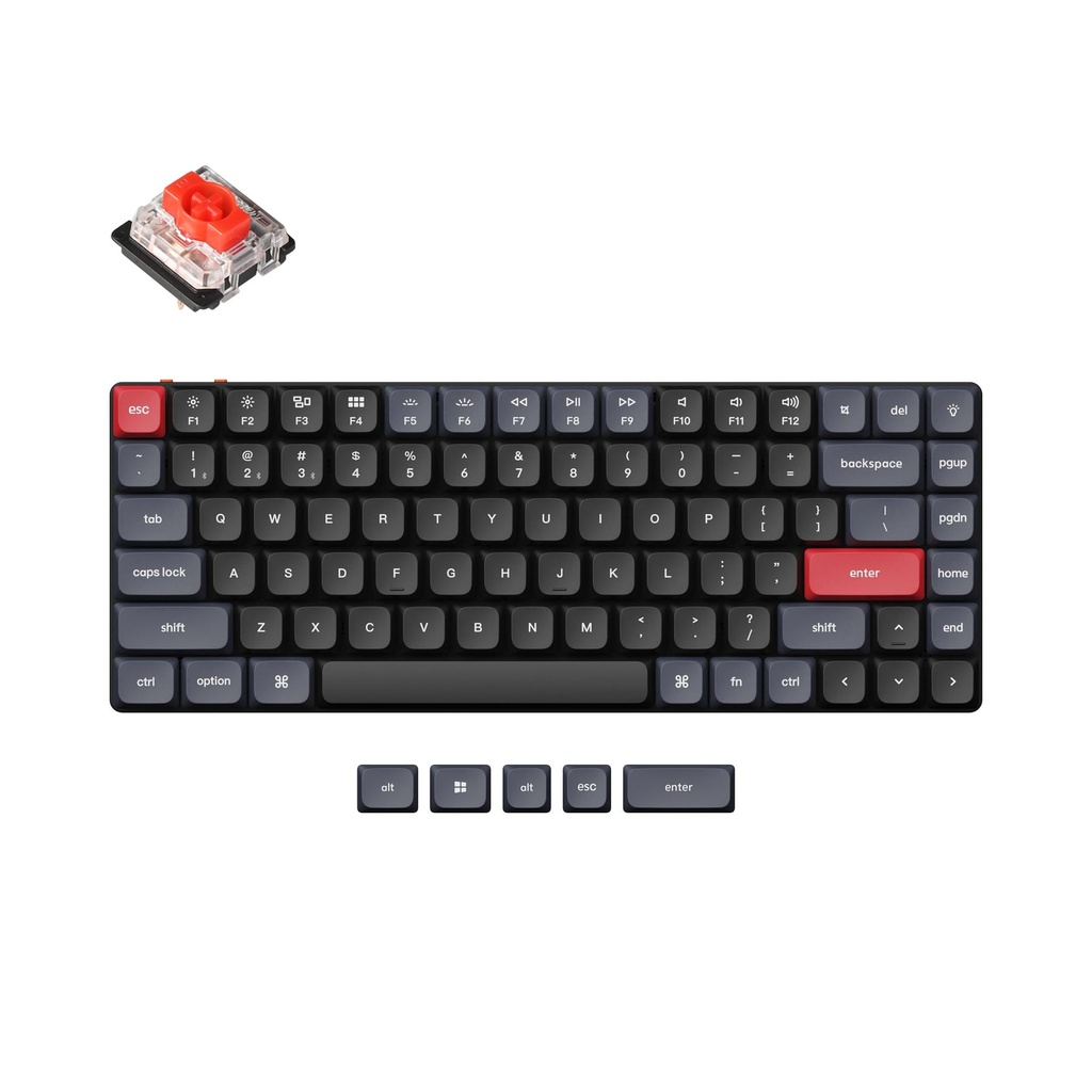 Keychron K3 Pro 84 Keys Gateron Mechanical Keyboard  White Backlight Red