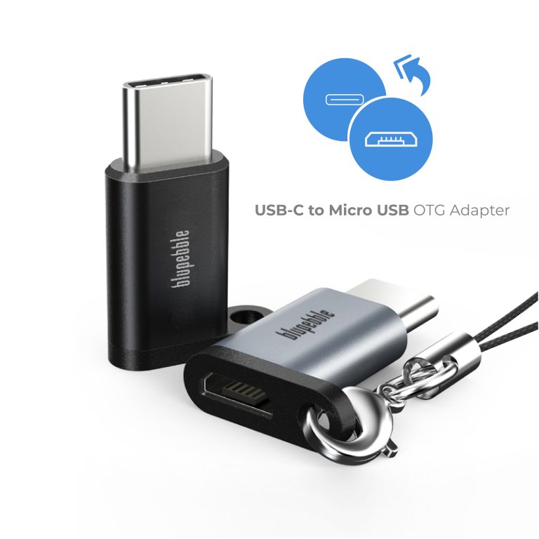 Blupebble USB-C to Micro USB OTG Adapter Black