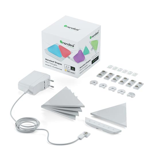 Nanoleaf - Shapes - Triangles Mini - Starter Kit - White - 5 Pack 
