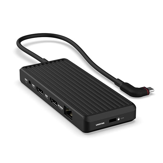UNISYNK 10 PORT HUB USB C 100W DUAL SCREEN GREY