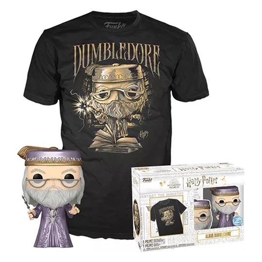 Funko Pop & Tee! Movies: Harry Potter - Dumbledore with Wand (MT)(S) - Figure