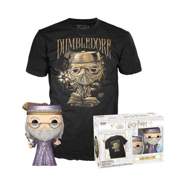Funko Pop & Tee! Movies: Harry Potter - Dumbledore with Wand (MT)(XL) - Figure