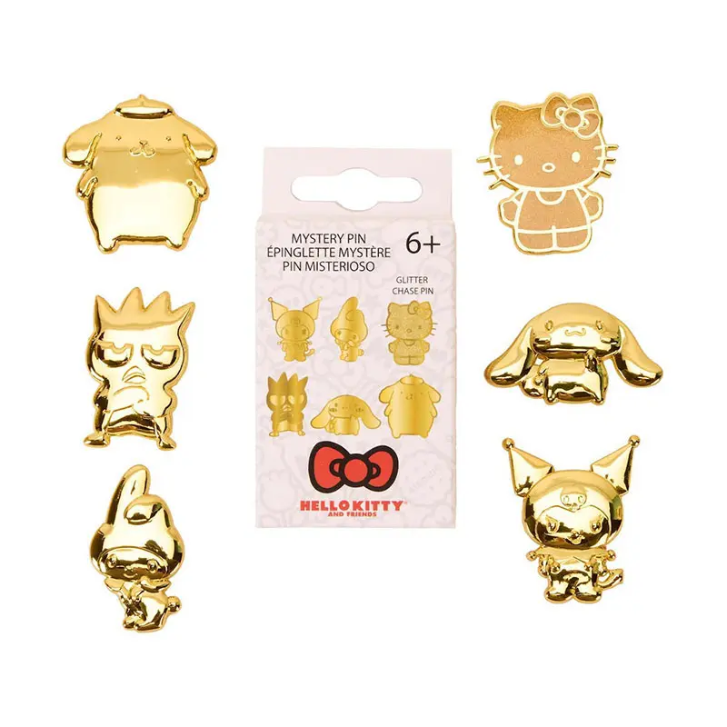 Loungefly! Blind Box Pin: Sanrio 50Th Anniversary Gold Mystery Box