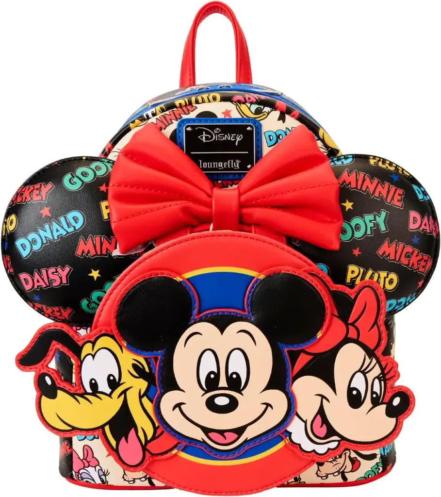 Loungefly! Leather: Mickey and Friends Classic Ear Holder Mini Backpack Combo