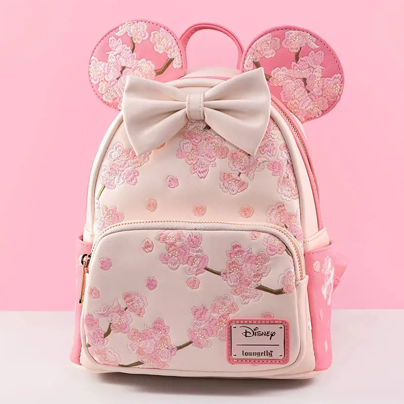 Loungefly! Leather: Disney Cherry Blossom Minnie Mouse Cosplay Mini Backpack