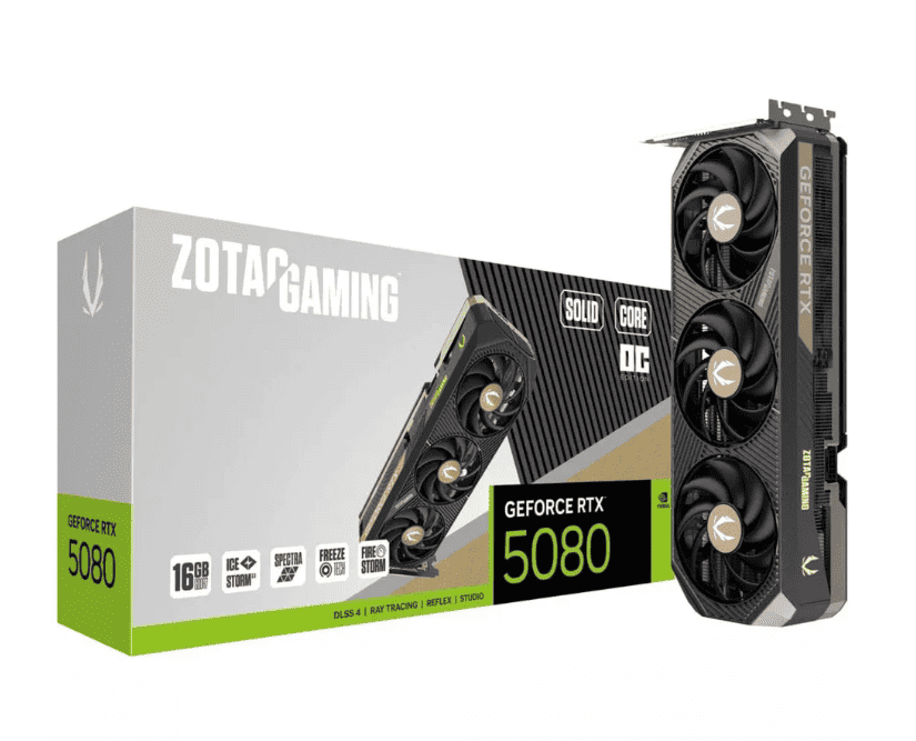 Zotac Solid Core OC Geforce RTX 5080 16GB GDDR7 Graphics Card