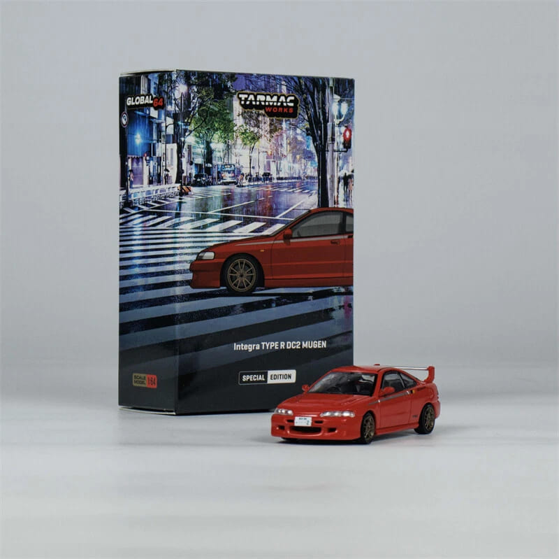 Tarmac Works 1/64 Honda Integra Type R DC2 Mugen Milano Red Global64 Diecast Car
