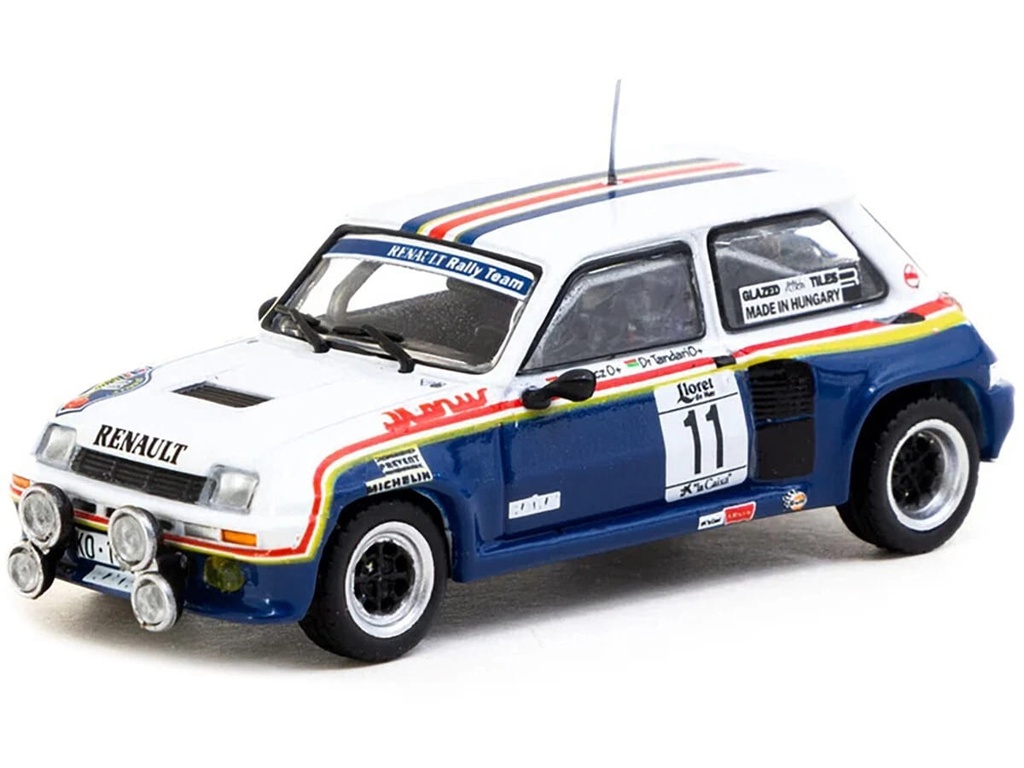 Tarmac Works 1/64 Renault 5 Turbo Rally Costa Brava 1985 Attila Ferjancz / Janos Tandari Diecast Car