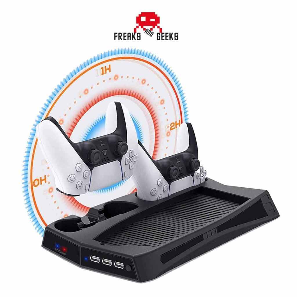 Charging stand with cooling fan for PS5 
