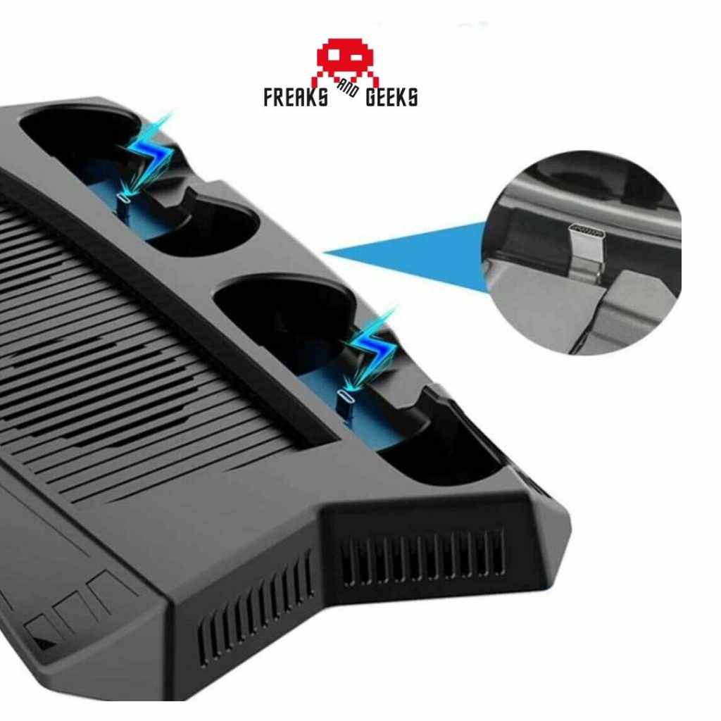 Charging stand with cooling fan for PS5 