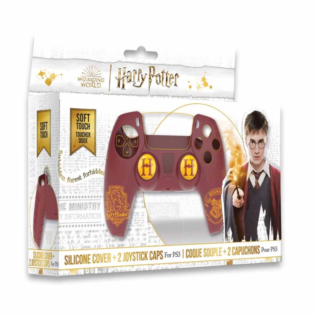 Harry Potter-Silicone Case + Thumbsticks for PS5 Controller - Gryffindor - Red 