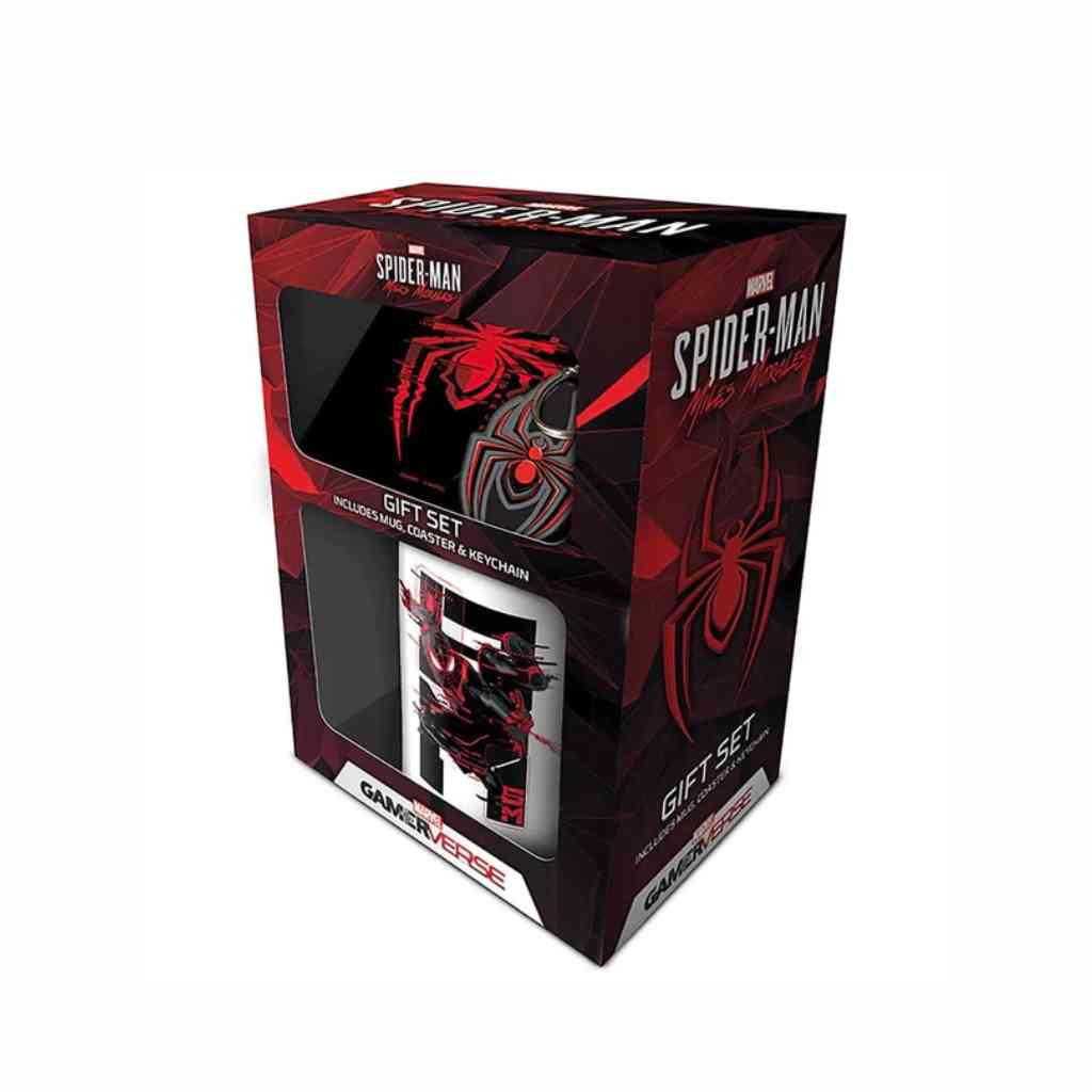 Pyramid - SPIDER MAN: MILES MORALES (WEB GLITCH) MUG COASTER KEYCHAIN GIFT SET