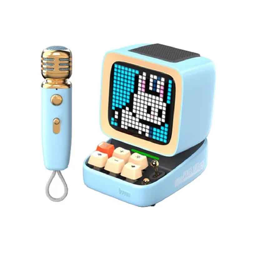 Divoom Ditoo-Mic Mini Karaoke Machine Pixel Art Bluetooth Speaker - Blue