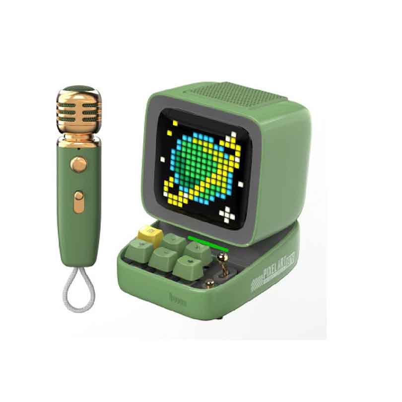 Divoom Ditoo-Mic Mini Karaoke Machine Pixel Art Bluetooth Speaker - Green