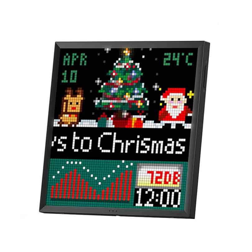 Divoom Pixoo64 64x64 Pixel Art LED Display Social Media Counter - Black