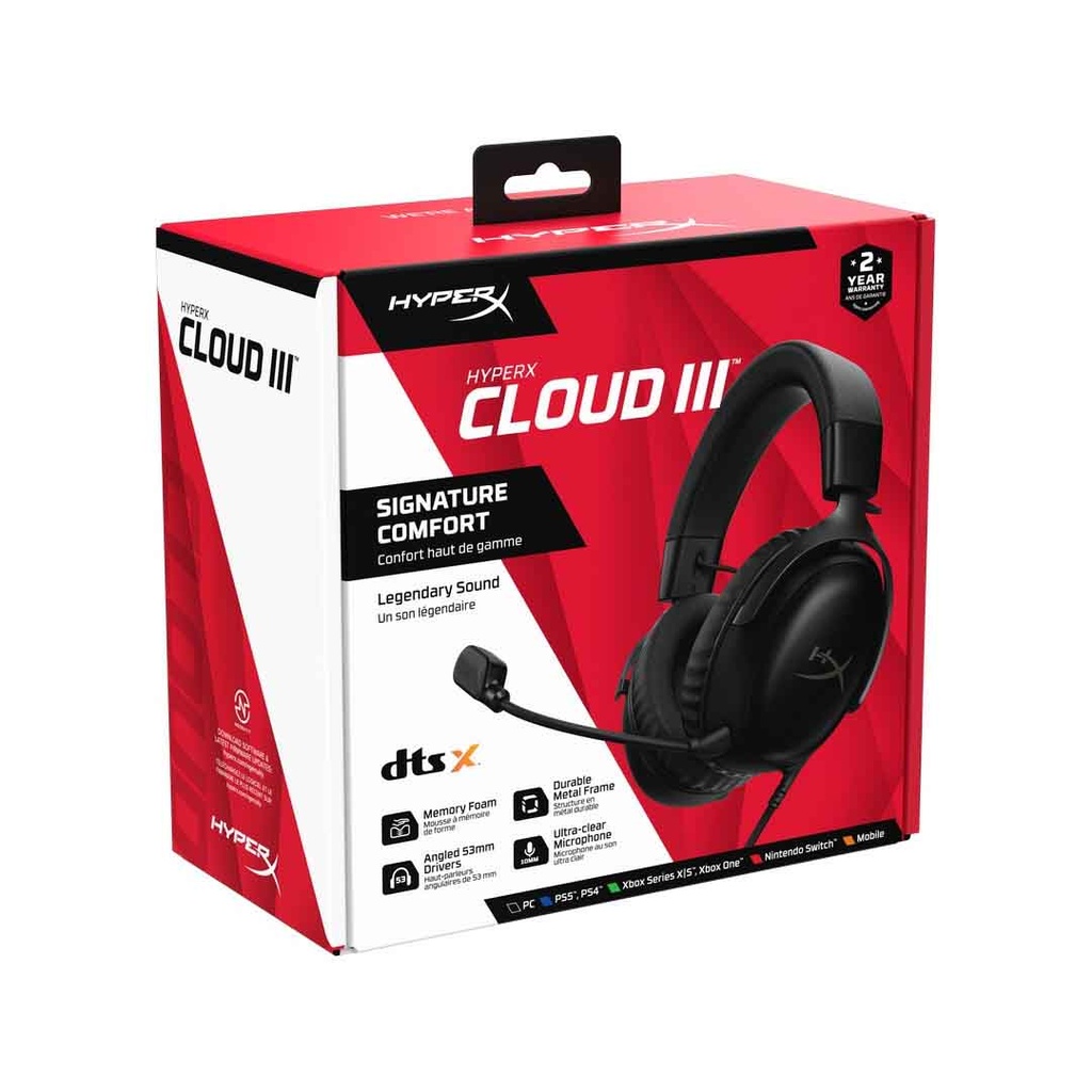 HyperX Cloud III Wired Gaming Headset - Black