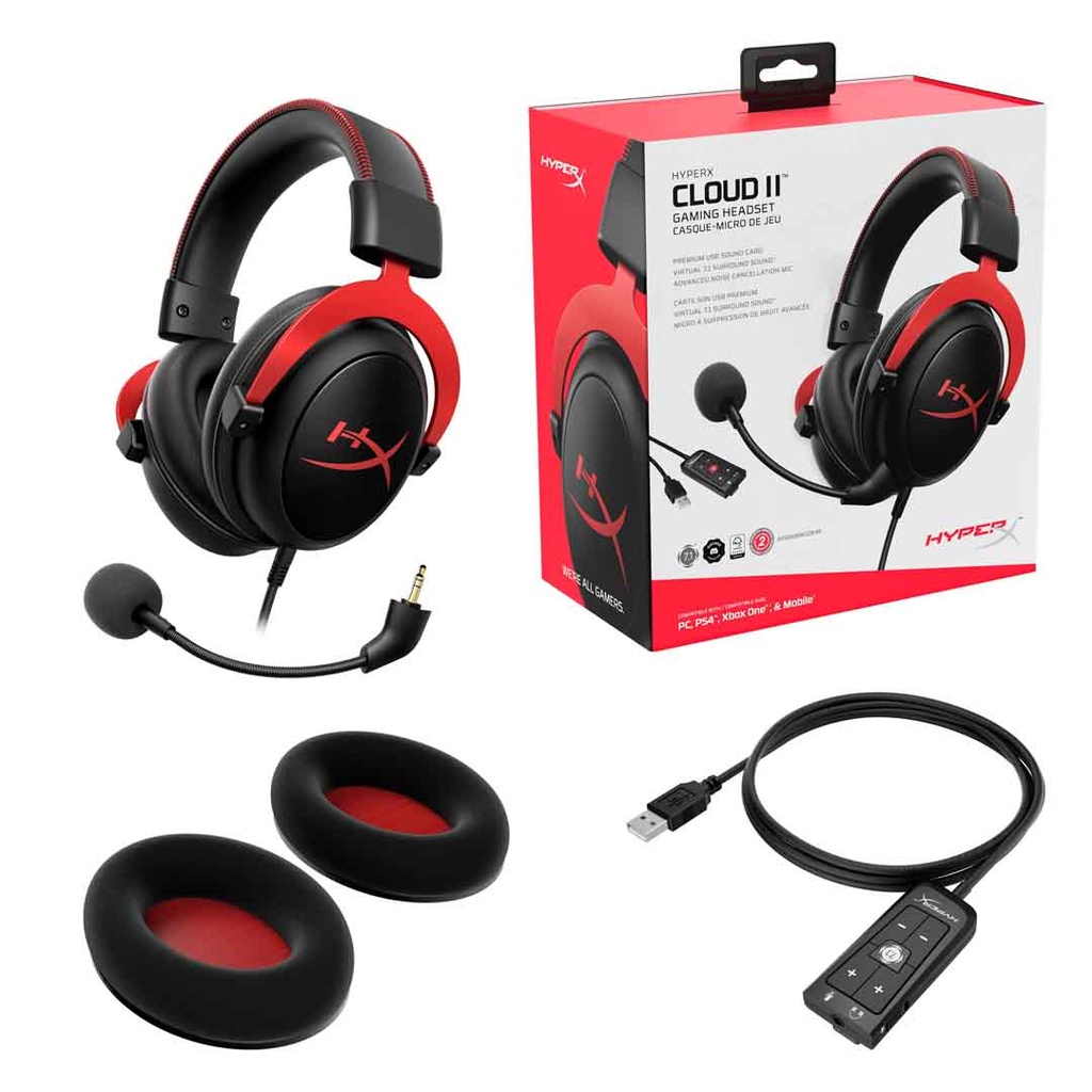 HyperX PS5/PS4 Cloud II - Black Red
