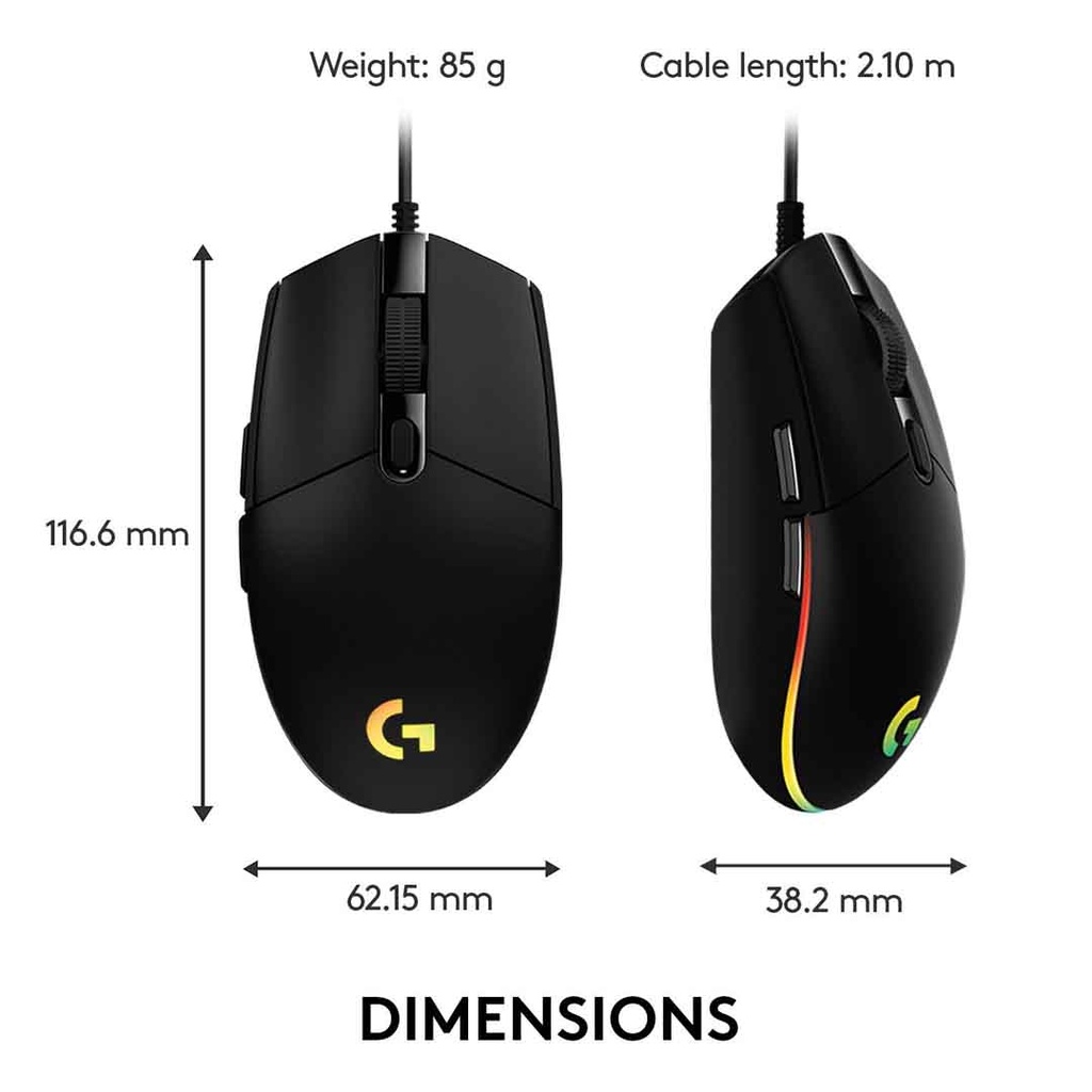 Logitech G203 Lightsync Gaming Mouse - Black