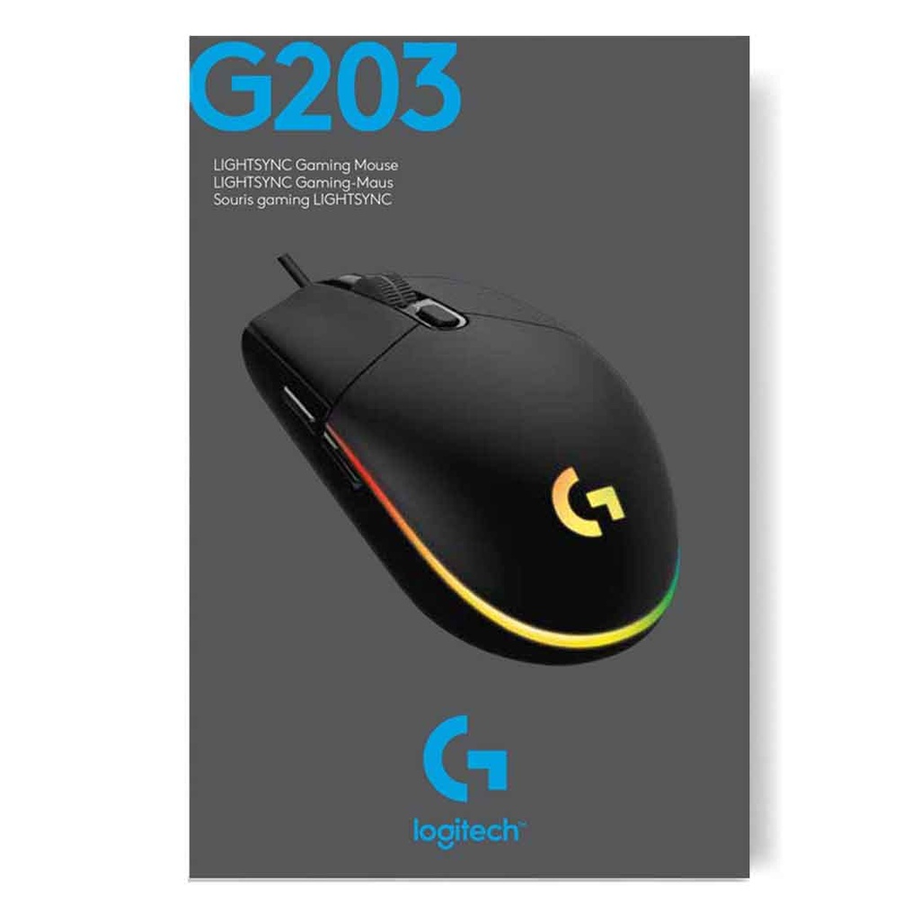 Logitech G203 Lightsync Gaming Mouse - Black