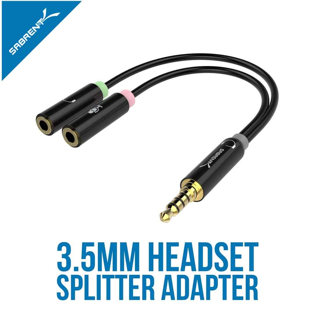 Sabrent 3.5mm Headset Splitter Adapter
