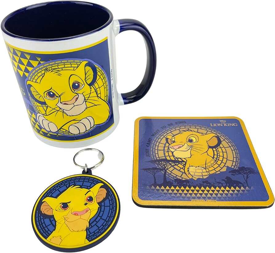 Pyramid - Lion King ( Simba ) Mug Coaster Keychain Gift Set