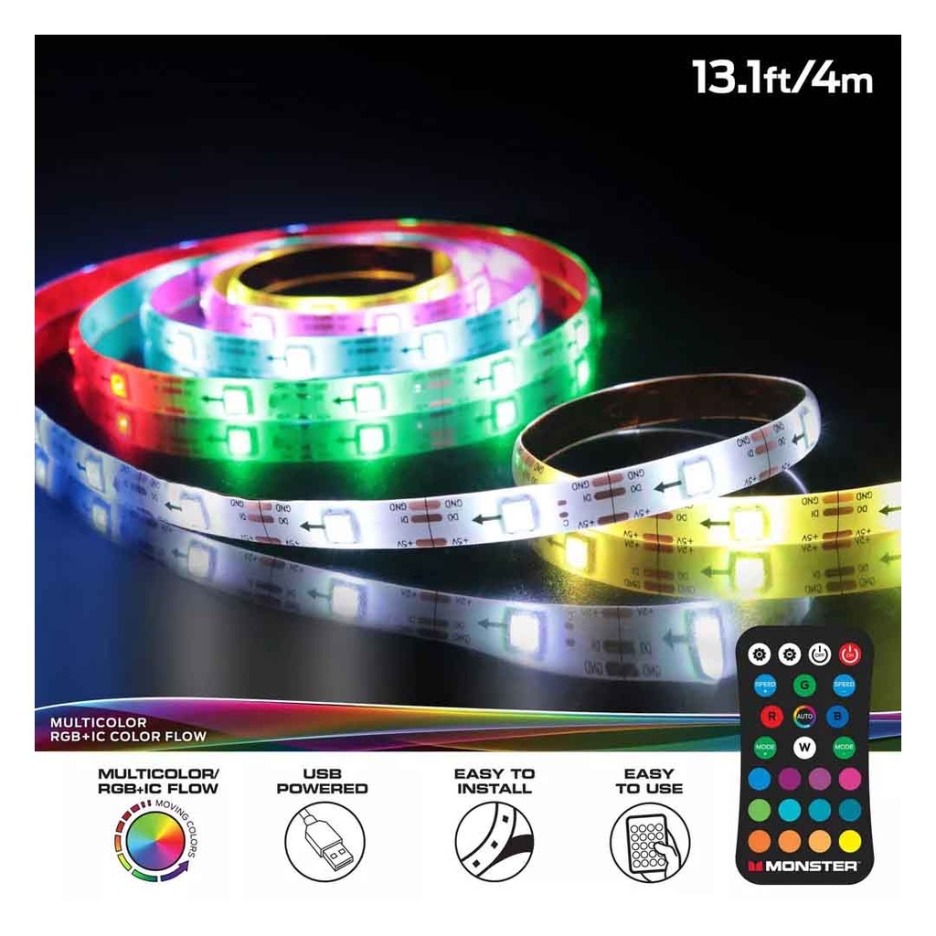 13Ft Multicolor/Multi- Zone LED Flow Light Strip