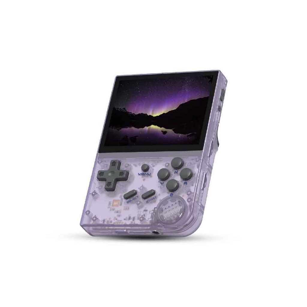 ANBERNIC RG35XX Handheld Game Console Linux System 3.5 Inch HDMI output 64GB (Transparent Purple)