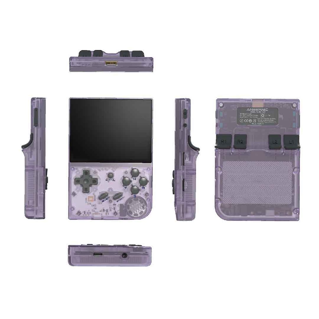 ANBERNIC RG35XX Handheld Game Console Linux System 3.5 Inch HDMI output 64GB (Transparent Purple)