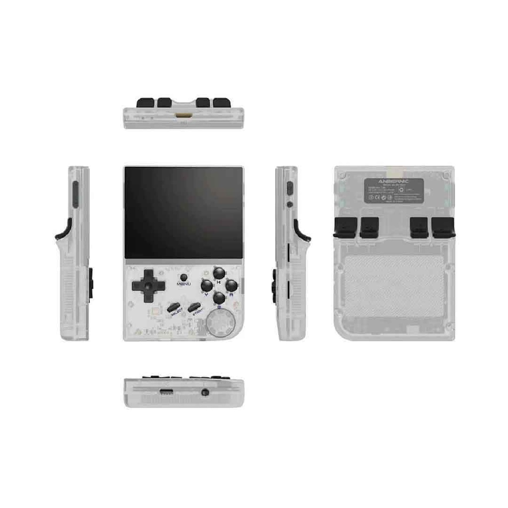 ANBERNIC RG35XX Handheld Game Console Linux System 3.5 Inch HDMI output 64GB (Transparent White)