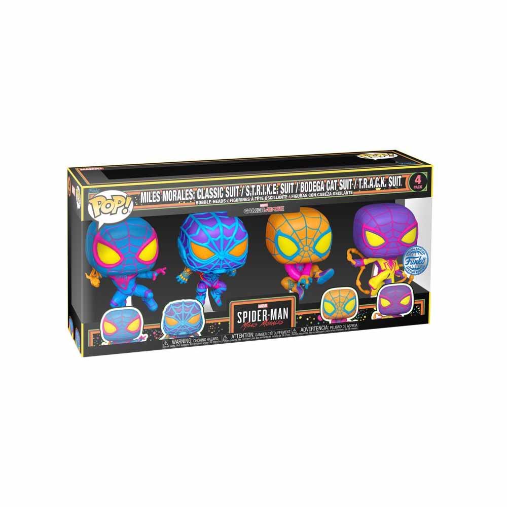 Funko Pop! Marvel: Miles Morales 4pk (BLKLT)(Exc)