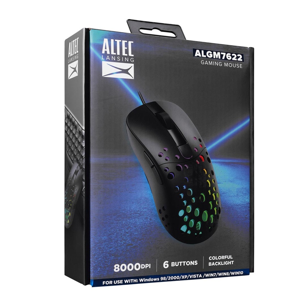 Altec Lansing Wired Perforated Gaming Mouse Black ALGM7622