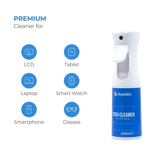 Blupebble Tech Cleaner, cleaning spray 200ml with Alcantara cloth 