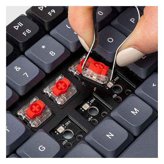 Keychron K3 Pro 84 Keys Gateron Mechanical Keyboard  White Backlight Red