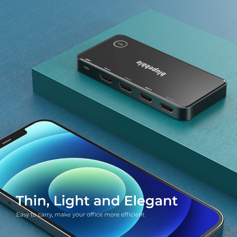 Blupebble 3in1 HDMI Switch (Supports the highest resolution 4K@60Hz/HDR) Black