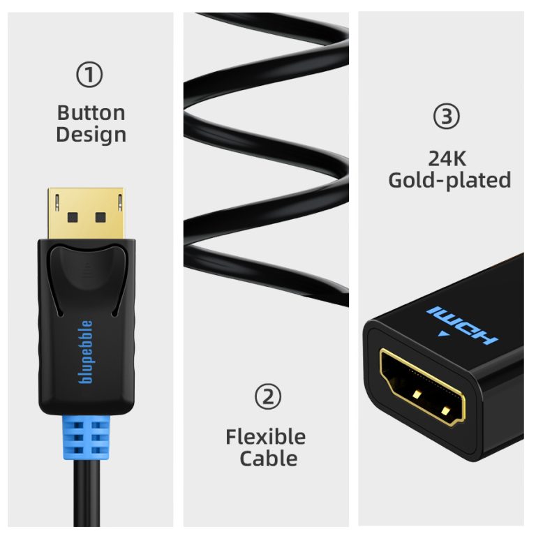Blupebble 4K DP to HDMI Adapter Black