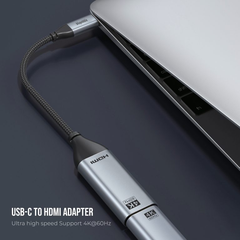 Blupebble USB-C to HDMI Adapter (Supports 4k@60Hz) Grey