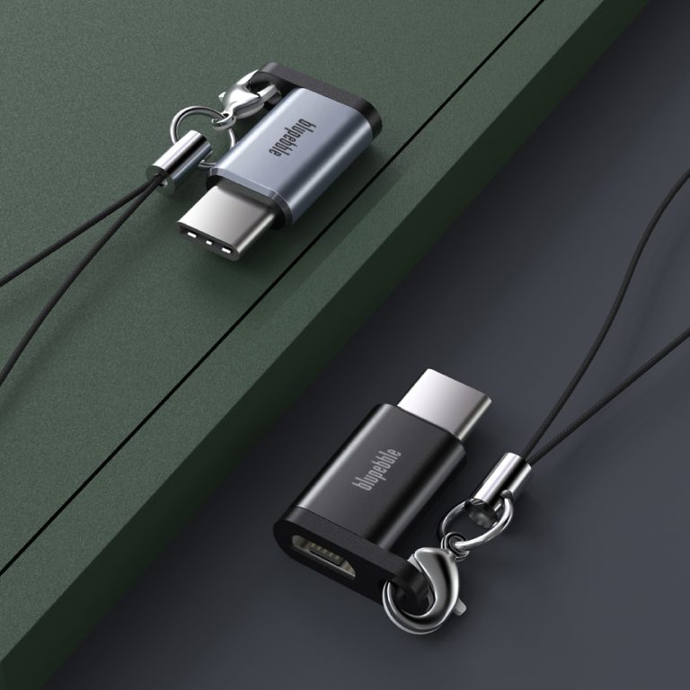 Blupebble USB-C to Micro USB OTG Adapter Grey