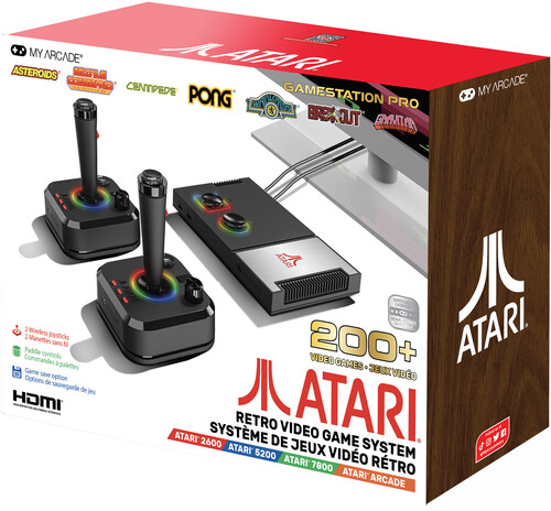 Gamestation Plus Atari Retro Video Game System (Over 200 Games In 1) - Black