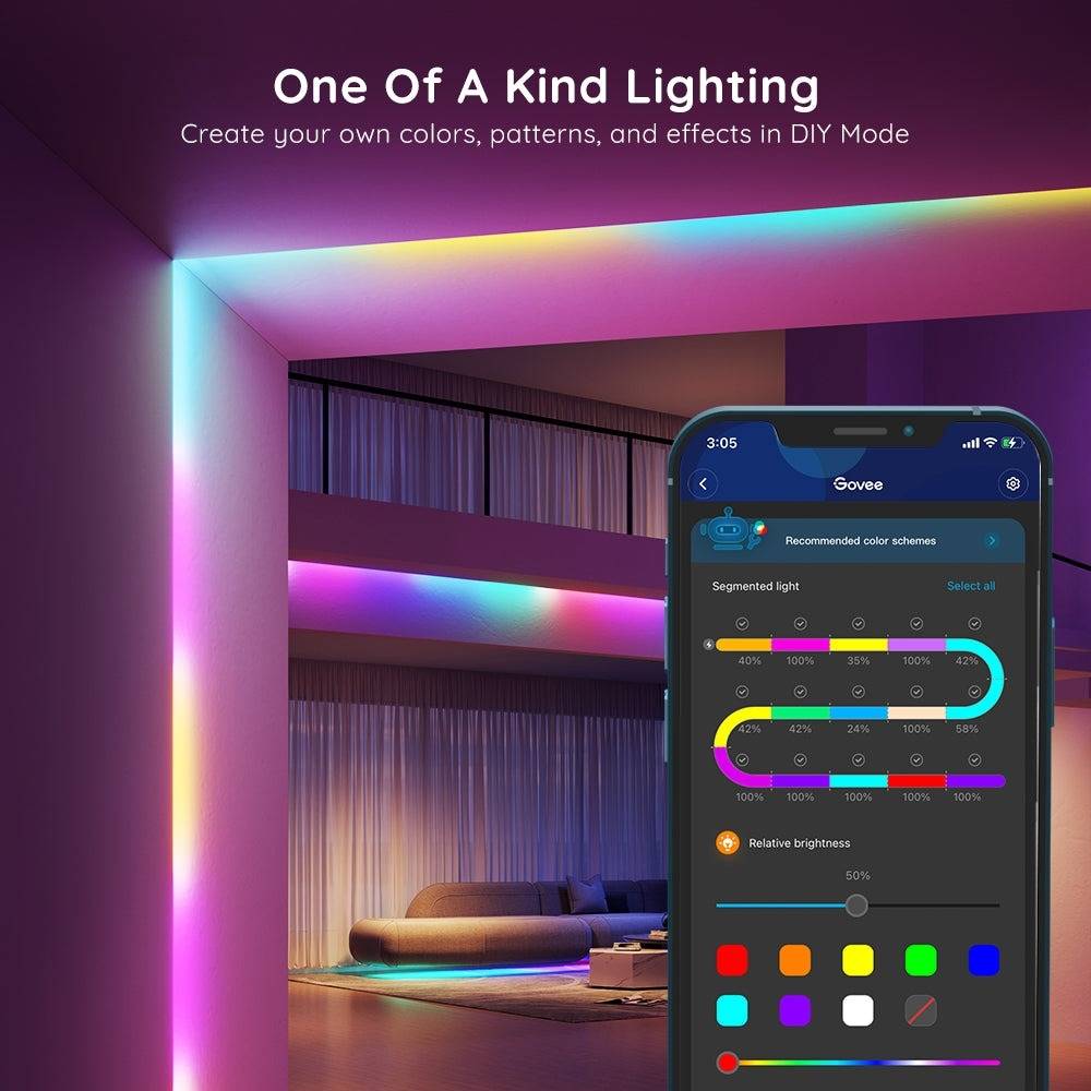 Govee RGBIC Basic Wi-Fi + Bluetooth LED Strip Lights (10 Meter)