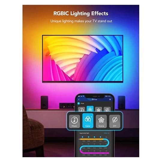 Govee RGBIC Neon TV Backlight,suitable for 45-55 inch (four