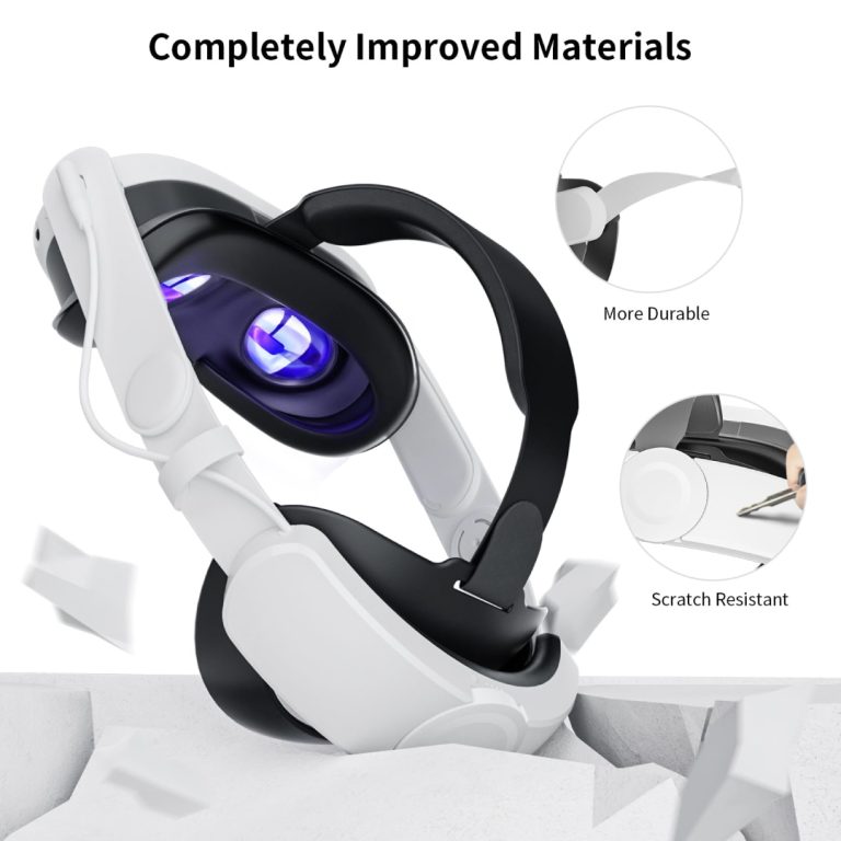 Blupebble Elite Adjustable Headstrap White with 6000 mAh Powerbank Built-in for Meta Quest 3